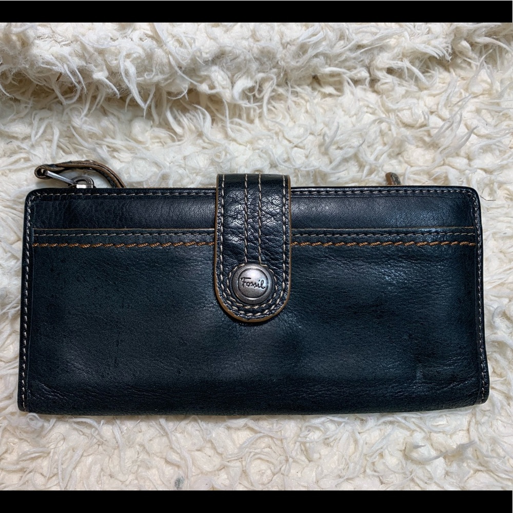 Black Leather Fossil Wallet